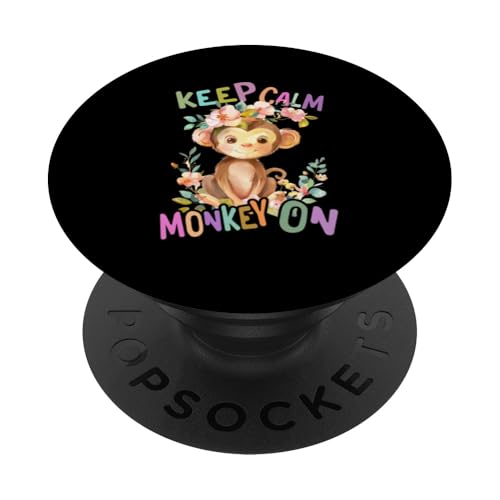 Baby Affe mit Blumen Affen und Schimpansen monkey on PopSockets Klebender PopGrip von süßer farbenfrohe Affenliebhaber Outfits