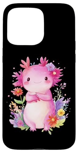 Baby Axolotl mit Blumen süße Salamander Mädchen Tochter Sohn Hülle für iPhone 15 Pro Max von süßer farbenfrohe Axolotl Liebhaber Outfits