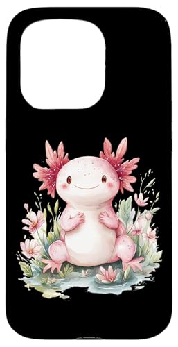 Baby Axolotl mit Blumen süße Salamander Mädchen Tochter Sohn Hülle für iPhone 15 Pro von süßer farbenfrohe Axolotl Liebhaber Outfits