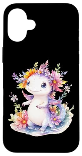 Baby Axolotl mit Blumen süße Salamander Mädchen Tochter Sohn Hülle für iPhone 16 Plus von süßer farbenfrohe Axolotl Liebhaber Outfits