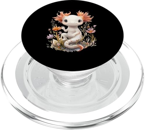 Baby Axolotl mit Blumen süße Salamander Mädchen Tochter Sohn PopSockets PopGrip für MagSafe von süßer farbenfrohe Axolotl Liebhaber Outfits