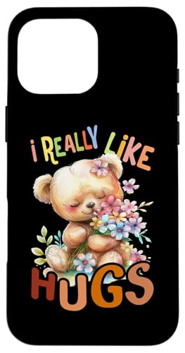 Bär mit Blumen süßer Kuschelbär like Hugs Umarmung Mädchen Hülle für iPhone 16 Pro Max von süßer farbenfrohe Bärliebhaber Outfits