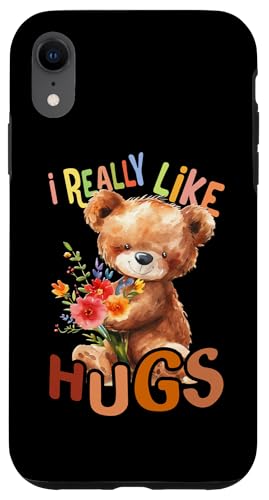 Bär mit Blumen süßer Kuschelbär like Hugs Umarmung Mädchen Hülle für iPhone XR von süßer farbenfrohe Bärliebhaber Outfits