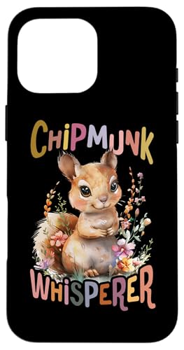 Baby Eichhörnchen mit Blumen süße Hasen Chipmunk Flüsterer Hülle für iPhone 16 Pro Max von süßer farbenfrohe Eichhörnchen Liebhaber Outfits