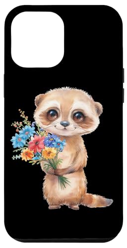 Meerkatze mit Blumen süße Meerkatzen Erdmann Tochter Mädchen Hülle für iPhone 12 Pro Max von süßer farbenfrohe Meerkatzen Outfits