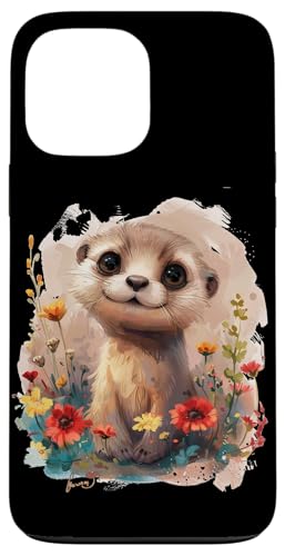 Meerkatze mit Blumen süße Meerkatzen Erdmann Tochter Mädchen Hülle für iPhone 13 Pro Max von süßer farbenfrohe Meerkatzen Outfits