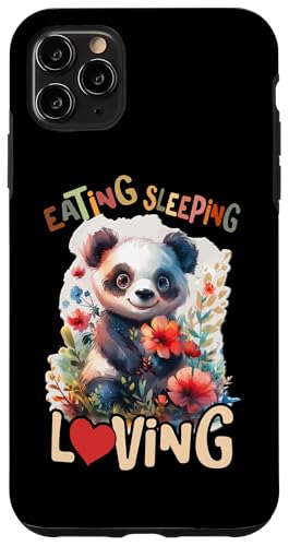 Baby Panda mit Blumen Pandas Pandabär Eating Sleeping Loving Hülle für iPhone 11 Pro Max von süßer farbenfrohe Panda Liebhaber Outfits