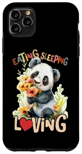 Baby Panda mit Blumen Pandas Pandabär Eating Sleeping Loving Hülle für iPhone 11 Pro Max von süßer farbenfrohe Panda Liebhaber Outfits