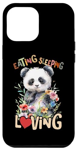 Baby Panda mit Blumen Pandas Pandabär Eating Sleeping Loving Hülle für iPhone 12 Pro Max von süßer farbenfrohe Panda Liebhaber Outfits