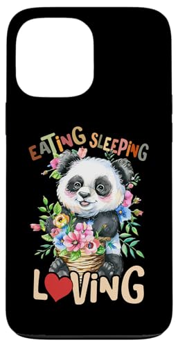 Baby Panda mit Blumen Pandas Pandabär Eating Sleeping Loving Hülle für iPhone 13 Pro Max von süßer farbenfrohe Panda Liebhaber Outfits