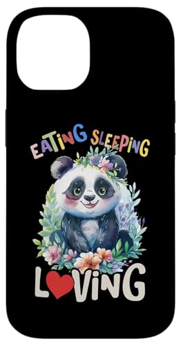 Baby Panda mit Blumen Pandas Pandabär Eating Sleeping Loving Hülle für iPhone 14 von süßer farbenfrohe Panda Liebhaber Outfits