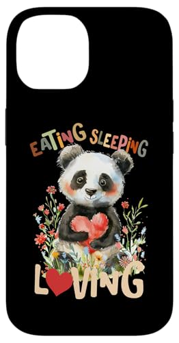 Baby Panda mit Blumen Pandas Pandabär Eating Sleeping Loving Hülle für iPhone 14 von süßer farbenfrohe Panda Liebhaber Outfits