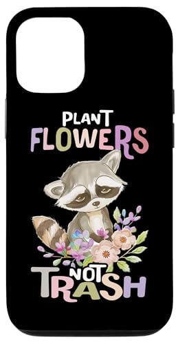 Baby Waschbär mit Blumen süßer Raccoon Plant Flowers Hülle für iPhone 12/12 Pro von süßer farbenfrohe Waschbär Liebhaber Outfits