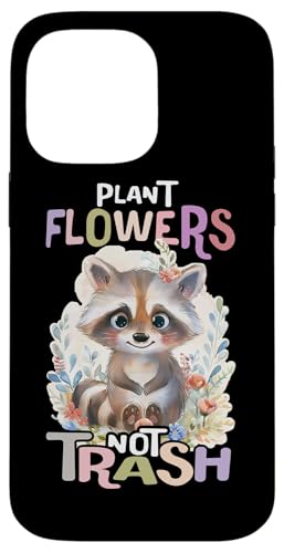 Baby Waschbär mit Blumen süßer Raccoon Plant Flowers Hülle für iPhone 14 Pro Max von süßer farbenfrohe Waschbär Liebhaber Outfits