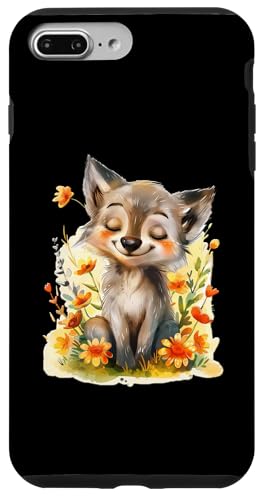 Baby Wolf mit Blumen süße Wölfe Mädchen Tochter Sohn Hülle für iPhone 7 Plus/8 Plus von süßer farbenfrohe Wolf Liebhaber Outfits