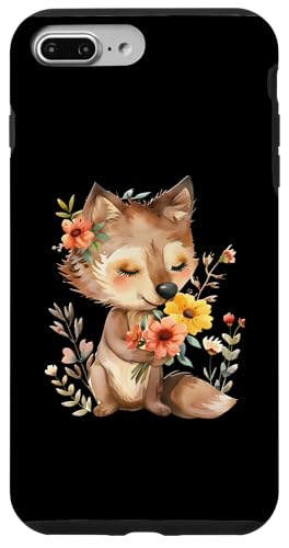 Baby Wolf mit Blumen süße Wölfe Mädchen Tochter Sohn Hülle für iPhone 7 Plus/8 Plus von süßer farbenfrohe Wolf Liebhaber Outfits