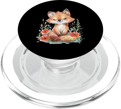 Baby Wolf mit Blumen süße Wölfe Mädchen Tochter Sohn PopSockets PopGrip für MagSafe von süßer farbenfrohe Wolf Liebhaber Outfits