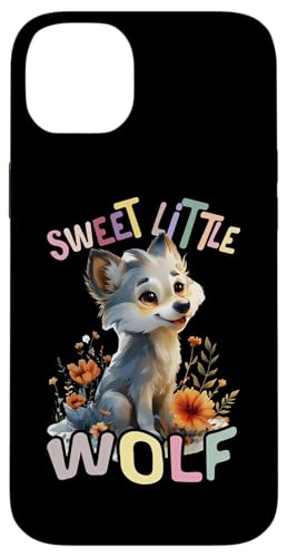 Sweet little Wolf mit Blumen süße Wölfe Mädchen Tochter Sohn Hülle für iPhone 14 Plus von süßer farbenfrohe Wolf Liebhaber Outfits