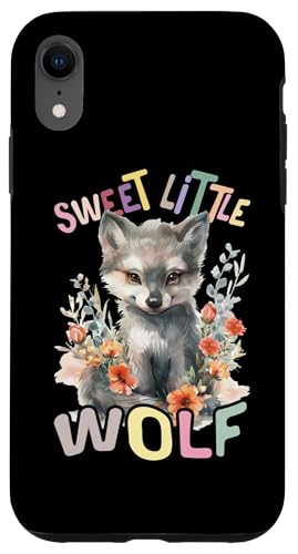 Sweet little Wolf mit Blumen süße Wölfe Mädchen Tochter Sohn Hülle für iPhone XR von süßer farbenfrohe Wolf Liebhaber Outfits