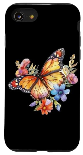 Schmetterling mit Blumen süße Schmetterlinge Mädchen Tochter Hülle für iPhone SE (2020) / 7 / 8 von süßes farbenfrohe Frosch Liebhaber Outfits