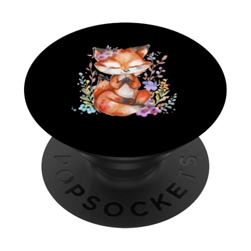 Fuchs mit Blumen süße Füchse Mädchen Tochter PopSockets Klebender PopGrip von süßes farbenfrohe Fuchs Liebhaber Outfits