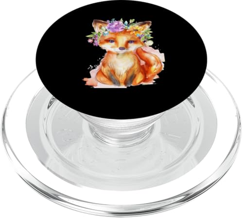 Fuchs mit Blumen süße Füchse Mädchen Tochter PopSockets PopGrip für MagSafe von süßes farbenfrohe Fuchs Liebhaber Outfits