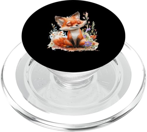 Fuchs mit Blumen süße Füchse Mädchen Tochter PopSockets PopGrip für MagSafe von süßes farbenfrohe Fuchs Liebhaber Outfits