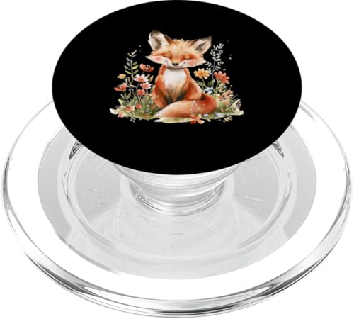 Fuchs mit Blumen süße Füchse Mädchen Tochter PopSockets PopGrip für MagSafe von süßes farbenfrohe Fuchs Liebhaber Outfits