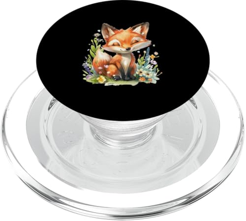 Fuchs mit Blumen süße Füchse Mädchen Tochter PopSockets PopGrip für MagSafe von süßes farbenfrohe Fuchs Liebhaber Outfits