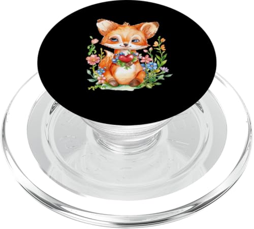 Fuchs mit Blumen süße Füchse Mädchen Tochter PopSockets PopGrip für MagSafe von süßes farbenfrohe Fuchs Liebhaber Outfits