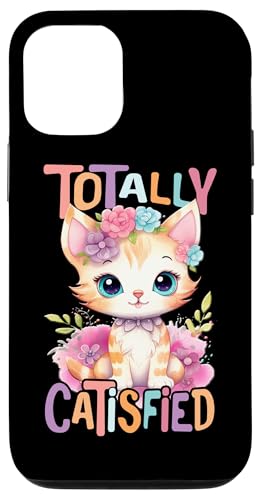 Catisfied Baby Katze mit Blumen süße Katzen Kätzchen Tochter Hülle für iPhone 12/12 Pro von süßes farbenfrohe Katzen Liebhaber Outfits