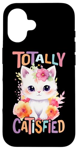 Catisfied Baby Katze mit Blumen süße Katzen Kätzchen Tochter Hülle für iPhone 16 von süßes farbenfrohe Katzen Liebhaber Outfits