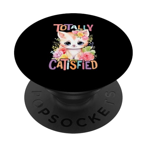 Catisfied Baby Katze mit Blumen süße Katzen Kätzchen Tochter PopSockets Klebender PopGrip von süßes farbenfrohe Katzen Liebhaber Outfits