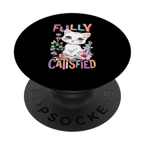 Catisfied Baby Katze mit Blumen süße Katzen Kätzchen Tochter PopSockets Klebender PopGrip von süßes farbenfrohe Katzen Liebhaber Outfits