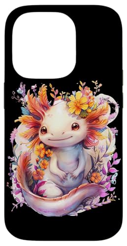 Axolotl mit Blumen süße Axolotls Fisch Tochter Hülle für iPhone 14 Pro von süßes farbenfrohes Axolotl Liebhaber Outfits