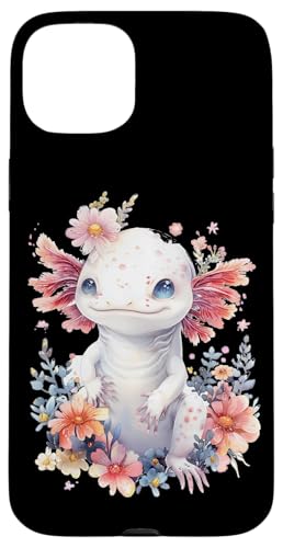 Axolotl mit Blumen süße Axolotls Fisch Tochter Hülle für iPhone 15 Plus von süßes farbenfrohes Axolotl Liebhaber Outfits