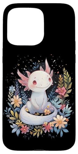 Axolotl mit Blumen süße Axolotls Fisch Tochter Hülle für iPhone 15 Pro Max von süßes farbenfrohes Axolotl Liebhaber Outfits