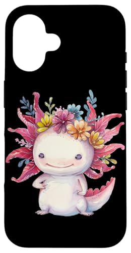 Axolotl mit Blumen süße Axolotls Fisch Tochter Hülle für iPhone 16 von süßes farbenfrohes Axolotl Liebhaber Outfits