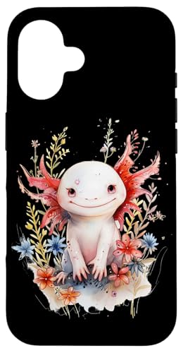 Axolotl mit Blumen süße Axolotls Fisch Tochter Hülle für iPhone 16 von süßes farbenfrohes Axolotl Liebhaber Outfits