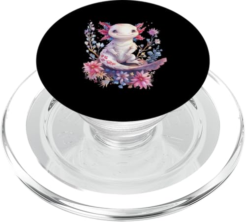 Axolotl mit Blumen süße Axolotls Fisch Tochter PopSockets PopGrip für MagSafe von süßes farbenfrohes Axolotl Liebhaber Outfits