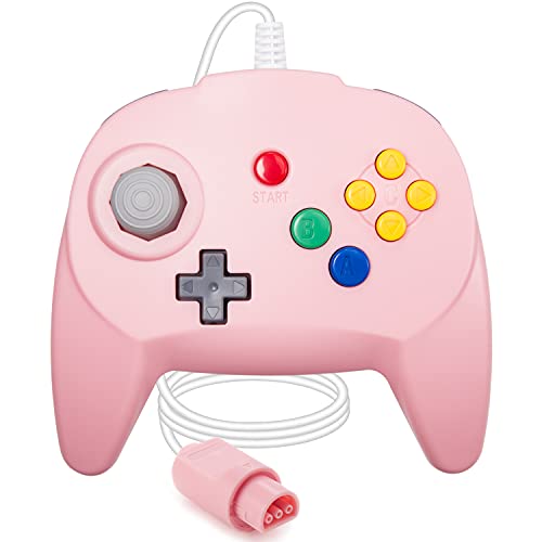 suily N64 Game Controller Kabelgebundener Gamepad Joystick für N64 Konsole N64 System-Pinke von suily