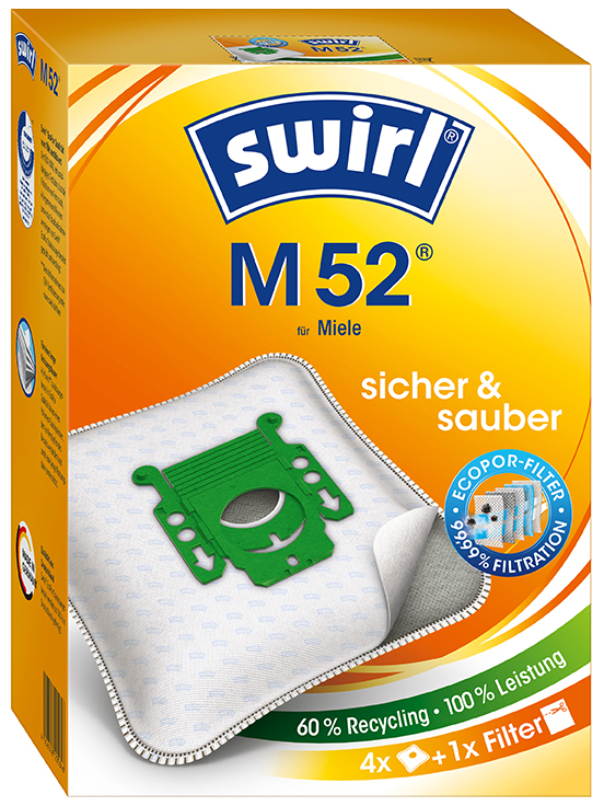 swirl Staubsaugerbeutel M 52, mit MicroporPlus-Filter von swirl