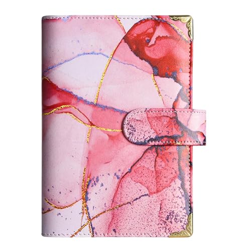 PU Leder A6 Budget Binder Cover - Leder Notizbuch Binder | Nachfüllbarer 6-Ring-Notizbuchordner Persönlicher Planer für Geld Organizer | Notizbuch Binder Budget Planner für Store Stifte, Karten, Bank von szaluyk