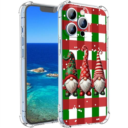 taciengbo Kompatibel mit iPhone 13 Pro, Weihnachtswichtel mit roten Schneeflocken, Winter-Schutzhülle für iPhone Herren und Damen, stoßfest, weiches TPU, Geschenke für iPhone von taciengbo