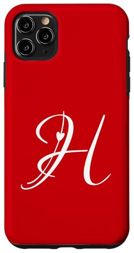 Hülle für iPhone 11 Pro Max H verliebter Buchstabe Alphabet Monogramm H Initialen Herz von tatia4design