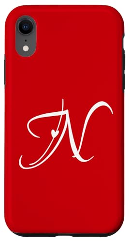 Hülle für iPhone XR N verliebter Buchstabe Alphabet Monogramm N Initialen Herz von tatia4design