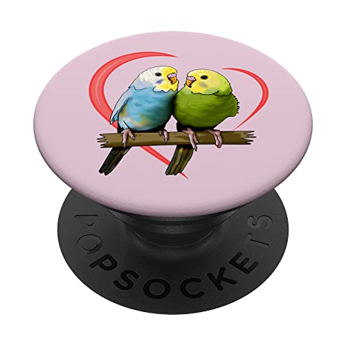 Wellensittich Haustier Papagei Vogel mit Herz PopSockets mit austauschbarem PopGrip von tatia4design