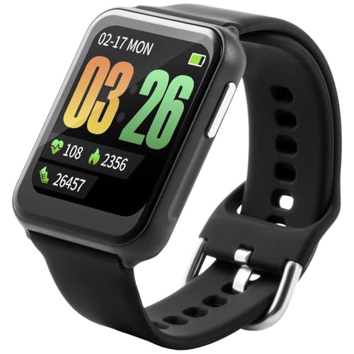 Technaxx Smartwatch Fitnessuhr mit 1,69 Zoll Display TX-SW7HR mit Fitness Tracker, Blutsauerstoff, Körpertemperatur, Kalorienzähler, Schlaftracker, SMS, Whatsapp Funktion, etc von technaxx