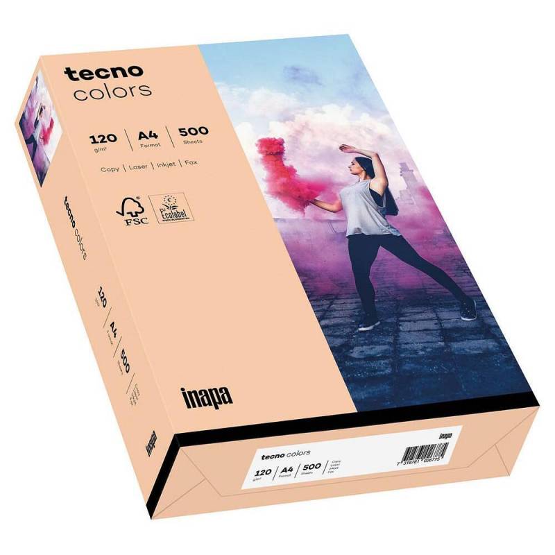 tecno Kopierpapier colors lachs DIN A4 120 g/qm - 250 Blatt von tecno