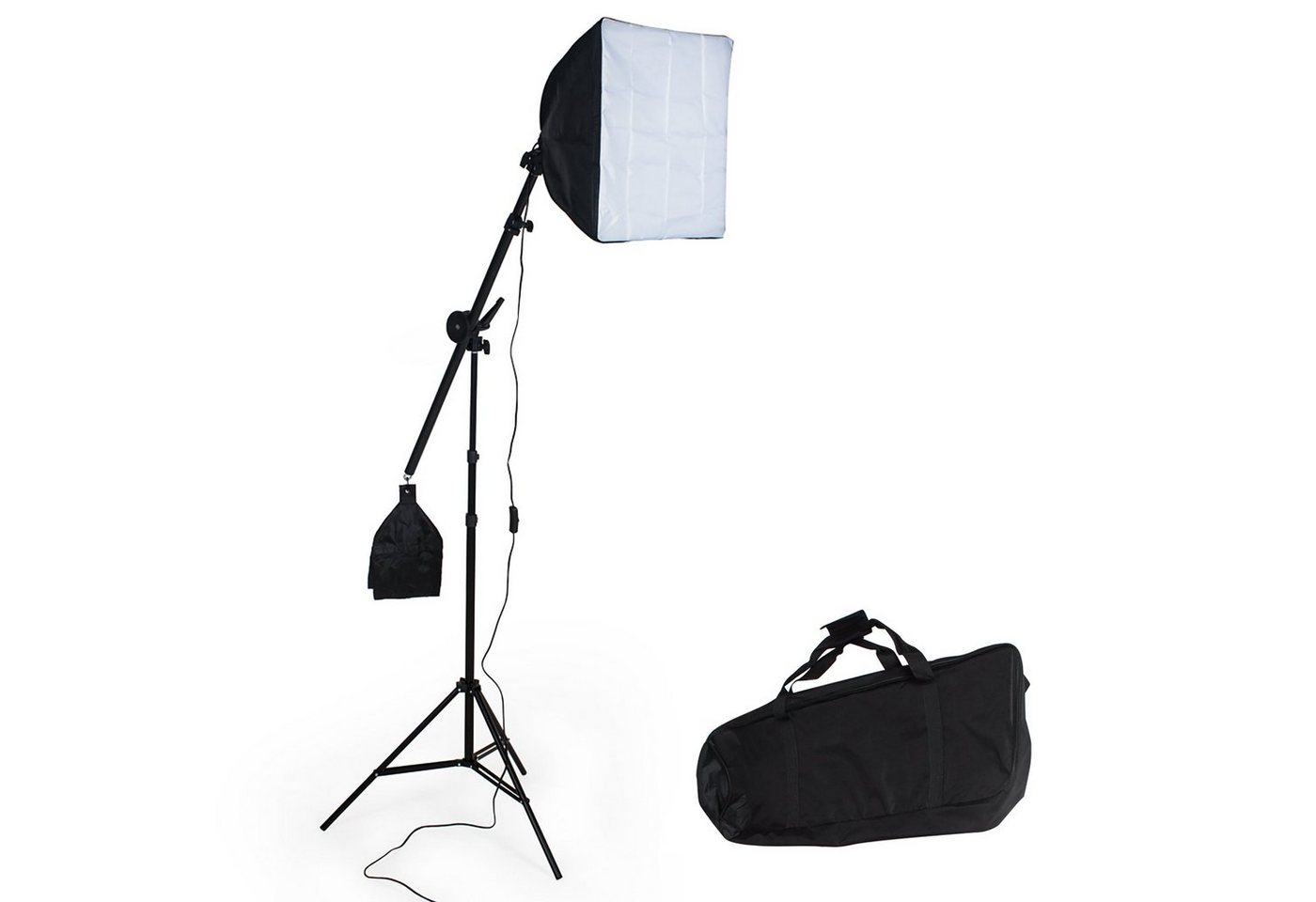 tectake Studioleuchte mit Softbox, Stativ und Tasche Studio-Stativ-Blitz von tectake